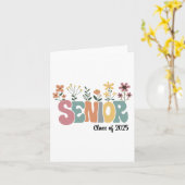 Retro Groovy Senior 25 cl van 2025 Afstuderen Flow Kaart (Gele Bloem)