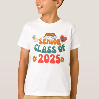 Retro Groovy Senior 25 Klasse van 2025 Afstuderen T-shirt