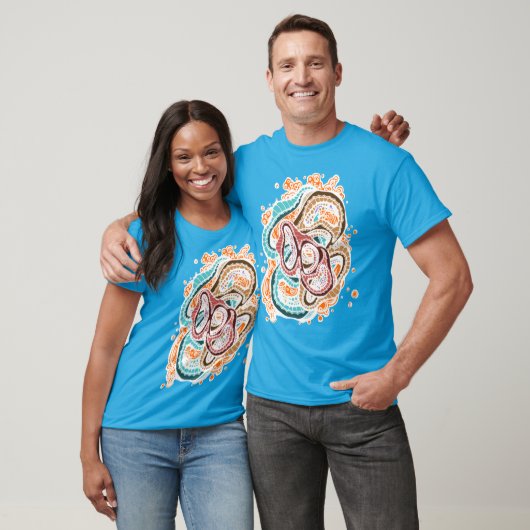 Retro Groovy Serpentine Gezichten In Abstracte Dro T-shirt (Unisex)