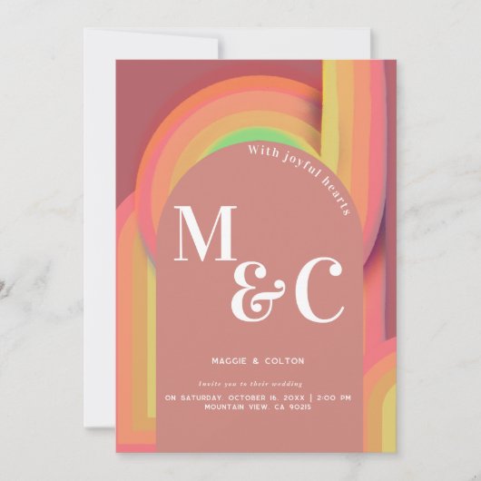 Retro groovy seventies Curvy Lines Kaart (Voorkant)