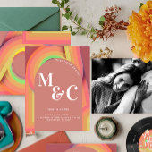 Retro groovy seventies Curvy Lines Save The Date