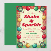 Retro Groovy Shake & Sparkle Vakantiefeest Kaart (Voorkant / Achterkant)