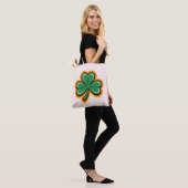 Retro Groovy Shamrock St. Patrick's-tas Tote Bag (Op model)