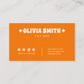 Retro Groovy Sinaasappel Kleurrijke Bloemen Boho U Visitekaartje (Achterkant)