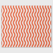 Retro Groovy Sinaasappel Wavy Stripe Cadeaupapier (Vlak)