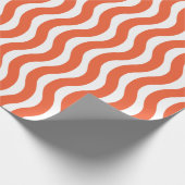 Retro Groovy Sinaasappel Wavy Stripe Cadeaupapier (Hoek)