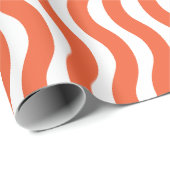Retro Groovy Sinaasappel Wavy Stripe Cadeaupapier (Rol Hoek)