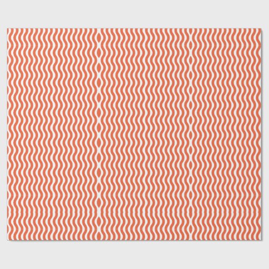 Retro Groovy Sinaasappel Wavy Stripe Cadeaupapier (Vlak)