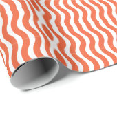 Retro Groovy Sinaasappel Wavy Stripe Cadeaupapier (Rol Hoek)