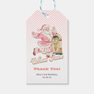 Retro Groovy Sinterklaas-kerstfeest Dank u Cadeaulabel