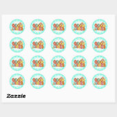 Retro Groovy Smile Daisy Goede Vibes Ronde Sticker (Vel)