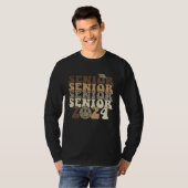 Retro Groovy Smile Face Senior 2024 Graduation Leo T-shirt (Voorkant volledig)