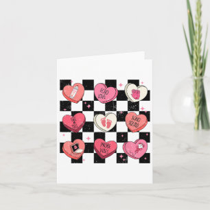 Retro Groovy Sonograaf Hart Voor Verpleegster Vale Kaart