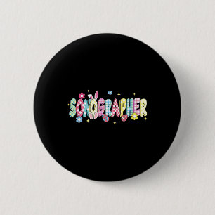 Retro Groovy Sonograaf Konijn Oor Grappig Pasen Gi Ronde Button 5,7 Cm