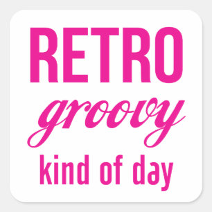 Retro Groovy soort dag Vierkante Sticker
