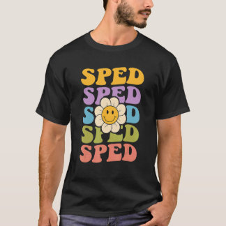Retro Groovy SPED Leraren Terug naar School SPED T-shirt