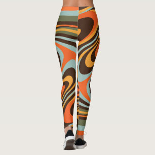 Retro Groovy Spiraalpatroon 70s Psychedelische Vor Leggings