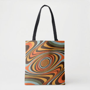 Retro Groovy Spiraalpatroon 70s Psychedelische Vor Tote Bag