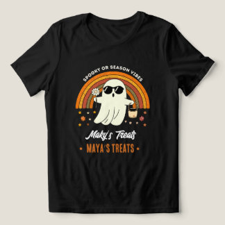 Retro Groovy Spookbril met Daisyrand Naam Tri-Blend Shirt