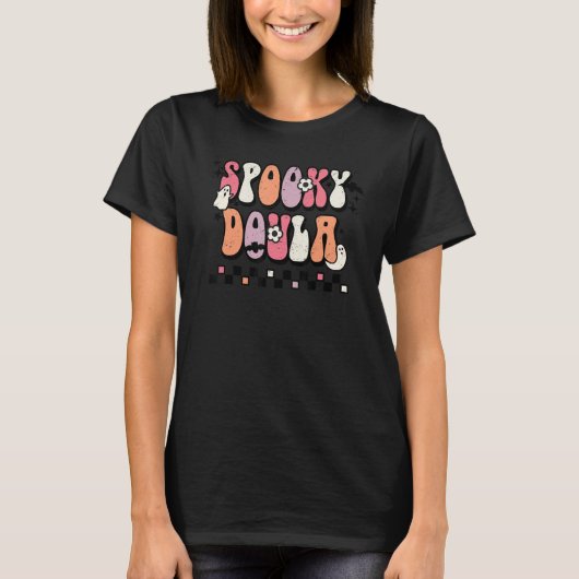 Retro Groovy Spooky Doula Halloween Party Faboolou T-shirt (Voorkant)