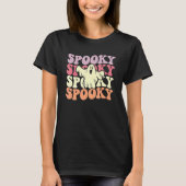 Retro Groovy Spooky Ghost Boo Halloween Costume Sc T-shirt (Voorkant)