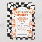 Retro Groovy Spooky Ghost Halloween Party Kaart (Voorkant / Achterkant)
