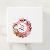 Retro Groovy Spooky Halloween verjaardag dank u Bedankjes Labels (In situ)