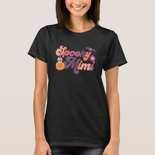 Retro Groovy Spooky Mimi Cool Grandma Halloween T-shirt (Voorkant)