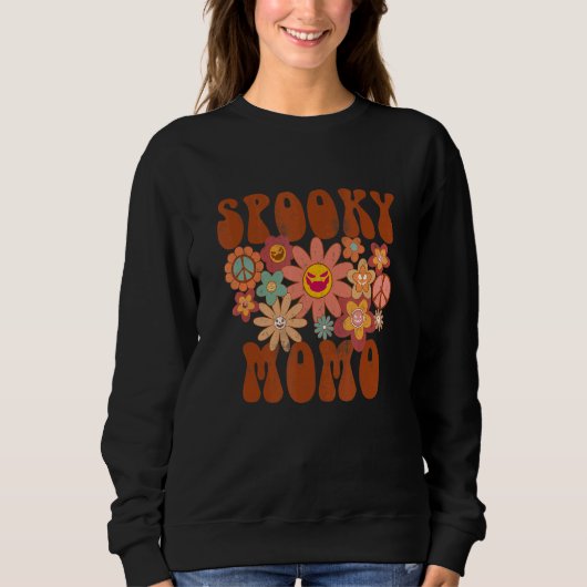 Retro Groovy Spooky Momo Fall Halloween Thanksgivi Trui (Voorkant)