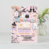 Retro Groovy Spooky One Halloween 1e Verjaardag Kaart (Staand voorkant)