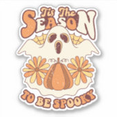 Retro Groovy Spooky Season Halloween Sticker (Voorkant)