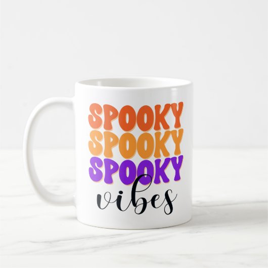 Retro Groovy Spooky Vibes  Halloween Koffiemok (Links)