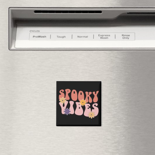 Retro Groovy Spooky Vibes Halloween Magneet (Insitu (Vaatwasser))