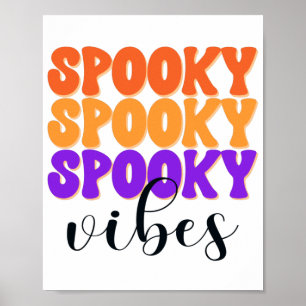 Retro Groovy Spooky Vibes Halloween Poster
