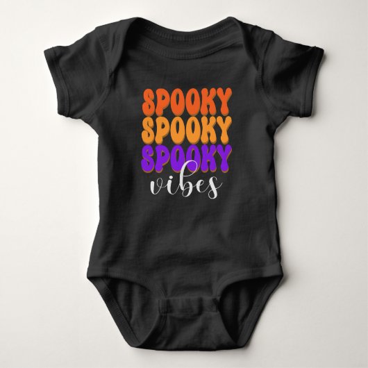 Retro Groovy Spooky Vibes Halloween Romper (Voorkant)