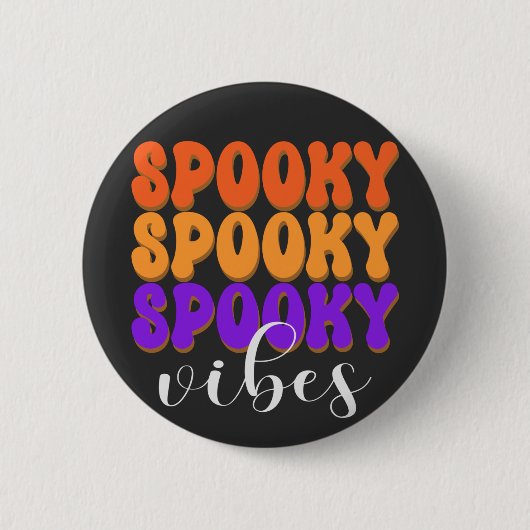 Retro Groovy Spooky Vibes Halloween Ronde Button 5,7 Cm (Voorkant)