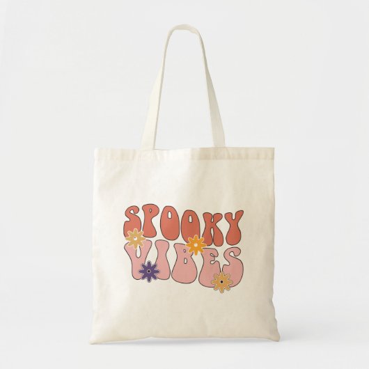 Retro Groovy Spooky Vibes Halloween Tote Bag (Voorkant)