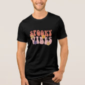 Retro Groovy Spooky Vibes Halloween Tri-Blend Shirt (Voorkant)