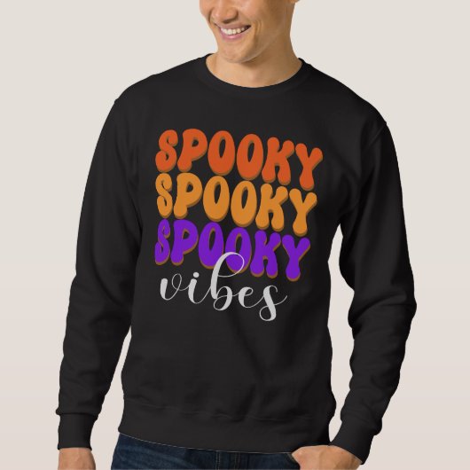 Retro Groovy Spooky Vibes Halloween Trui (Voorkant)