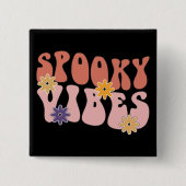 Retro Groovy Spooky Vibes Halloween Vierkante Button 5,1 Cm (Voorkant)