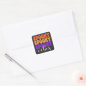 Retro Groovy Spooky Vibes Halloween Vierkante Sticker (Envelop)