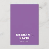 Retro Groovy Squiggle Wavy Curve Paars Weddenschap Informatiekaartje (Achterkant)