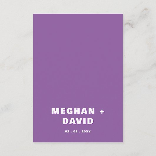 Retro Groovy Squiggle Wavy Curve Paars Weddenschap Informatiekaartje (Achterkant)