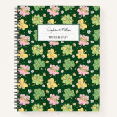 Retro Groovy St. Patrick's Day Monogram Spirale Notitieboek (Voorkant)