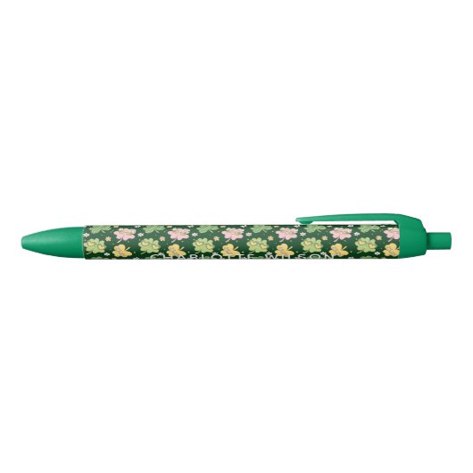 Retro Groovy St Patrick's Day Monogram Zwarte Inkt Pen (Bovenkant)