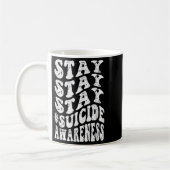 Retro Groovy Stay Stay Stay Suicide Awareness Suic Koffiemok (Links)
