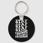 Retro Groovy Stay Stay Stay Suicide Awareness Suic Sleutelhanger (Voorkant)