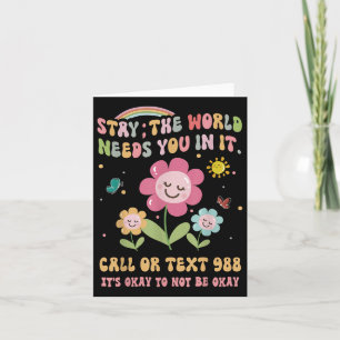 Retro Groovy Stay World Needs You 988 Suicide Prev Kaart