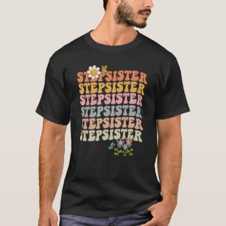 Retro groovy Stepzus heeft mooie woorden met bloem T-shirt