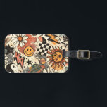 Retro Groovy Sticker Collage Pattern Smiley Face Bagagelabel<br><div class="desc">Colorful retro groovy collage pattern featuring smiley faces,  suns,  lightning bolts,  daisies,  planets,  yin yang symbols,  and checkerboard elements. This vintage-inspired aesthetic design brings a playful 70s vibe,  perfect for trendy backgrounds,  wallpapers,  prints,  and creative projects.</div>